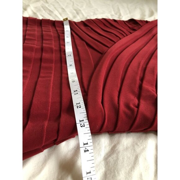 Adrianna Papell Womens Sleeveless Textured Sheath Dress Size 6 Red Evening Date - Picture 7 of 9